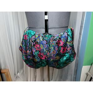 Panties paisley floral vintage 1980s teal purple pink